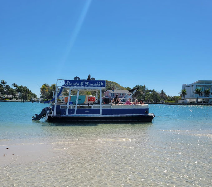 Exploring dolphin sandbar cruise on Sarasota Bay waters