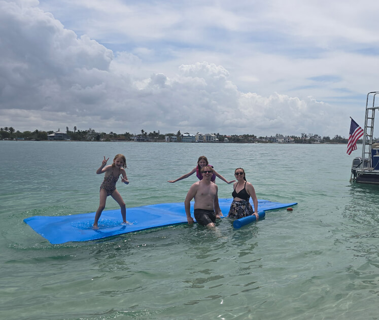 Enjoying family friendly private boat tours on calm waters